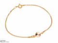 Bransoletka łańcuszek, beżowy kryształ Swarovski®, pozłacane srebro 925