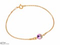 Bransoletka łańcuszek, opalizujący różowy kryształ Swarovski®, pozłacane srebro 925