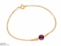 Bransoletka łańcuszek, fioletowy kryształ Swarovski®, pozłacane srebro 925