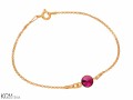 Bransoletka łańcuszek, różowy kryształ Swarovski®, pozłacane srebro 925