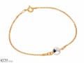 Bransoletka łańcuszek, biały kryształ Swarovski®, pozłacane srebro 925