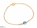 Bransoletka łańcuszek, jasny niebieski kryształ Swarovski®, pozłacane srebro 925