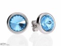 Jasne niebieskie okrągłe kolczyki sztyfty, kryształ Swarovski®, srebro 925