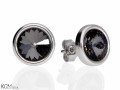 Czarne okrągłe kolczyki sztyfty, kryształ Swarovski®, srebro 925